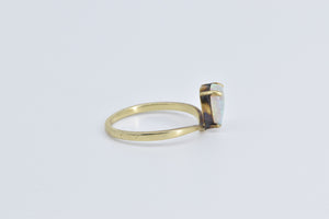 14K Pear Tear Drop Opal Vintage Fashion Ring Yellow Gold