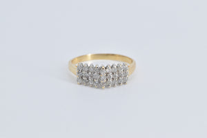 14K 0.30 Ctw Diamond Squared Cluster Statement Ring Yellow Gold
