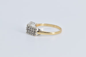 14K 0.30 Ctw Diamond Squared Cluster Statement Ring Yellow Gold