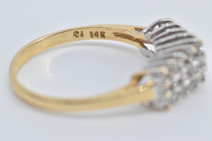 14K 0.30 Ctw Diamond Squared Cluster Statement Ring Yellow Gold