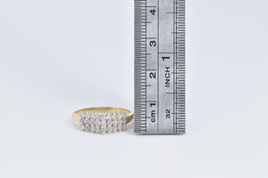 14K 0.30 Ctw Diamond Squared Cluster Statement Ring Yellow Gold