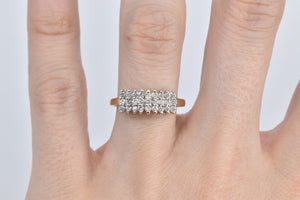 14K 0.30 Ctw Diamond Squared Cluster Statement Ring Yellow Gold