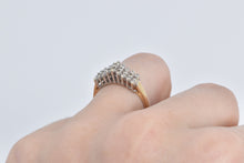 Load image into Gallery viewer, 14K 0.30 Ctw Diamond Squared Cluster Statement Ring Yellow Gold