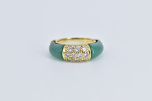 Load image into Gallery viewer, 18K 0.50 Ctw Diamond Carved Green Carnelian Ring Yellow Gold