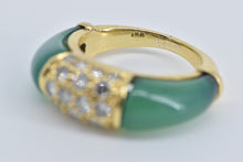 Load image into Gallery viewer, 18K 0.50 Ctw Diamond Carved Green Carnelian Ring Yellow Gold