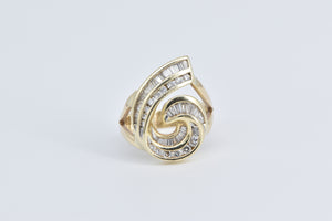 14K 1.90 Ctw Baguette & Round Diamond Loop Ring Yellow Gold