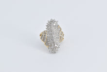 Load image into Gallery viewer, 14K 2.00 Ctw Vintage Diamond Wavy Cluster Ring Yellow Gold