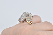 Load image into Gallery viewer, 14K 2.00 Ctw Vintage Diamond Wavy Cluster Ring Yellow Gold