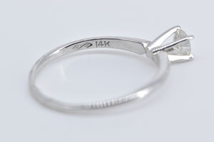 14K 0.25 Ct Natural Diamond Solitaire Engagement Ring White Gold