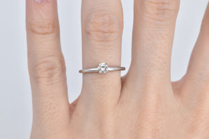 14K 0.25 Ct Natural Diamond Solitaire Engagement Ring White Gold