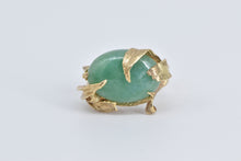 Load image into Gallery viewer, 14K Vintage Aventurine Leaf Cocktail Statement Ring Yellow Gold
