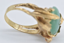 Load image into Gallery viewer, 14K Vintage Aventurine Leaf Cocktail Statement Ring Yellow Gold