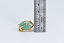 Load image into Gallery viewer, 14K Vintage Aventurine Leaf Cocktail Statement Ring Yellow Gold