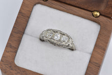 Load image into Gallery viewer, 18K 0.75 Ctw Old Mine Cut Diamond Engagement Ring White Gold