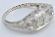 Load image into Gallery viewer, 18K 0.75 Ctw Old Mine Cut Diamond Engagement Ring White Gold