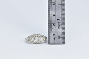 18K 0.75 Ctw Old Mine Cut Diamond Engagement Ring White Gold