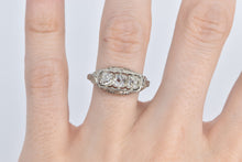 Load image into Gallery viewer, 18K 0.75 Ctw Old Mine Cut Diamond Engagement Ring White Gold