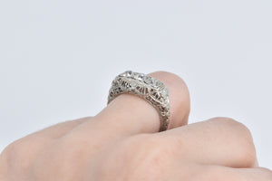 18K 0.75 Ctw Old Mine Cut Diamond Engagement Ring White Gold