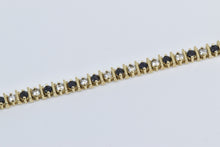 Load image into Gallery viewer, 10K 2.50 Ctw Natural White Blue Sapphire Tennis Bracelet 7.25&quot; Yellow Gold