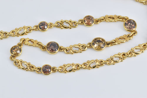 18K 4.12 Ctw Fancy Brown Natural Diamond Chain Necklace 15