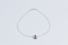 Load image into Gallery viewer, 14K 1.50 Ctw Baguette Emerald Diamond Cocoon Necklace 16&quot; White Gold
