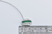 Load image into Gallery viewer, 14K 1.50 Ctw Baguette Emerald Diamond Cocoon Necklace 16&quot; White Gold