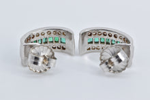 Load image into Gallery viewer, 14K 2.15 Ctw Baguette Emerald Diamond Curved Earrings White Gold