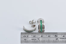 Load image into Gallery viewer, 14K 2.15 Ctw Baguette Emerald Diamond Curved Earrings White Gold