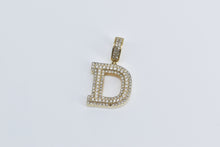 Load image into Gallery viewer, 10K 0.75 Ctw D Diamond Encrusted Monogram Initial Pendant Yellow Gold