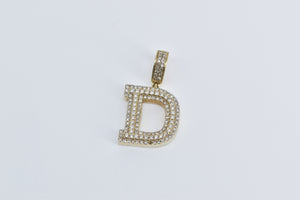 10K 0.75 Ctw D Diamond Encrusted Monogram Initial Pendant Yellow Gold