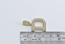 Load image into Gallery viewer, 10K 0.75 Ctw D Diamond Encrusted Monogram Initial Pendant Yellow Gold