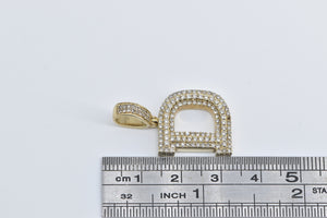 10K 0.75 Ctw D Diamond Encrusted Monogram Initial Pendant Yellow Gold