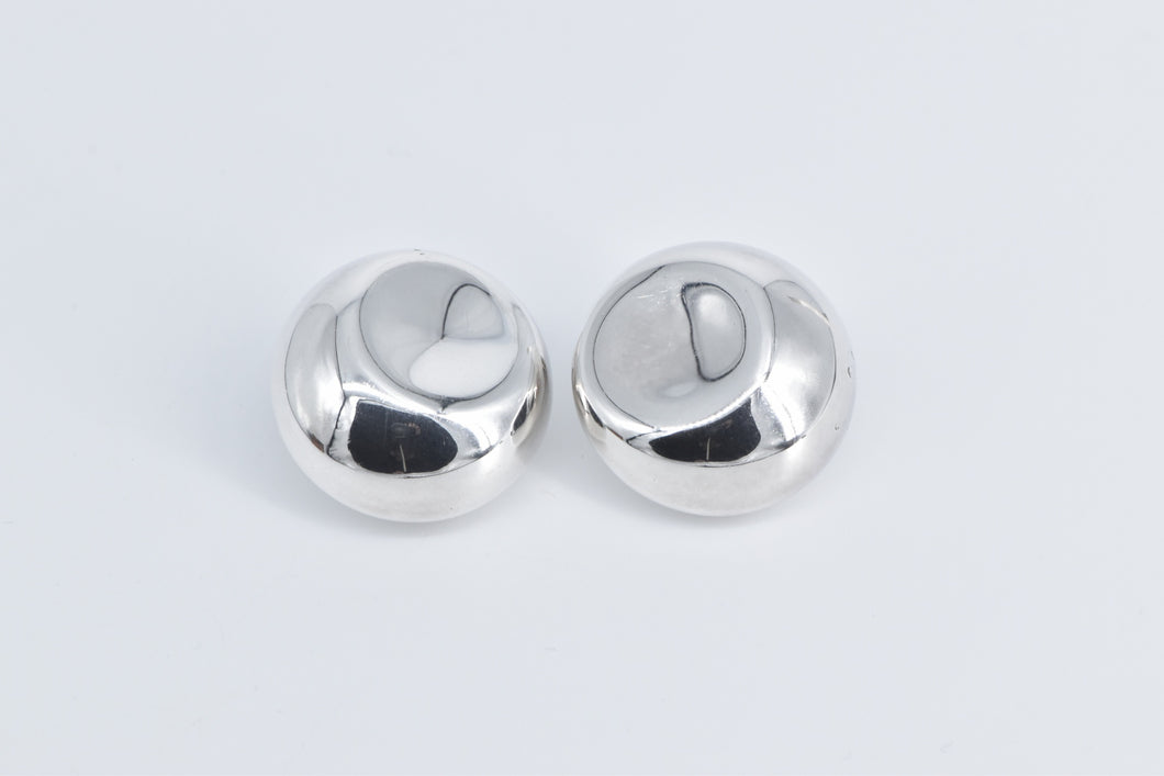 Sterling Silver Tiffany & Co Elsa Peretti Round Clip Back Earrings