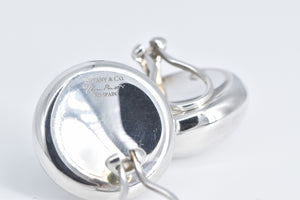 Sterling Silver Tiffany & Co Elsa Peretti Round Clip Back Earrings