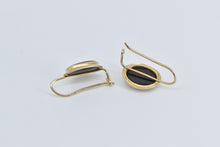 Load image into Gallery viewer, 10K Oval Black Onyx Vintage Dangle Earrings Yellow Gold