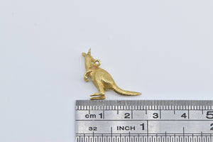 18K 3D Kangaroo Australian Outback Animal Charm/Pendant Yellow Gold