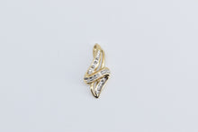 Load image into Gallery viewer, 10K Diamond Vintage Wavy Fashion Statement Pendant Yellow Gold