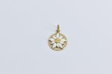 Load image into Gallery viewer, 18K Enamel Flower Daisy Vintage Nature Motif Charm/Pendant Yellow Gold