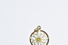 Load image into Gallery viewer, 18K Enamel Flower Daisy Vintage Nature Motif Charm/Pendant Yellow Gold