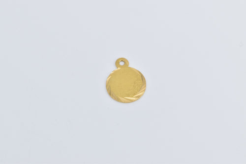 22K Tribute Saudi Arabia 1 Guinea Coin Ridged Circle Charm/Pendant Yellow Gold