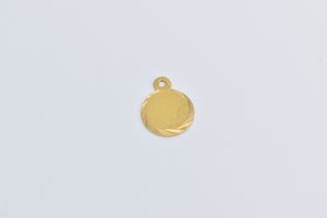 22K Tribute Saudi Arabia 1 Guinea Coin Ridged Circle Charm/Pendant Yellow Gold