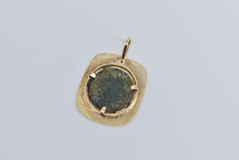 Load image into Gallery viewer, 14K Ancient Coin Ornate Squared Statement Pendant Yellow Gold