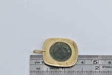 Load image into Gallery viewer, 14K Ancient Coin Ornate Squared Statement Pendant Yellow Gold