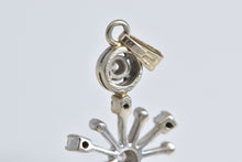 Load image into Gallery viewer, 14K Vintage Diamond Star Burst Snow Flake Pendant White Gold