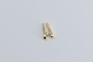 14K 0.20 Ct Natural Diamond Solitaire Illusion Pendant Yellow Gold