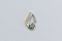Load image into Gallery viewer, Platinum 18k Gold Natural Emerald Two Tone Swirl Pendant