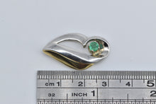 Load image into Gallery viewer, Platinum 18k Gold Natural Emerald Two Tone Swirl Pendant