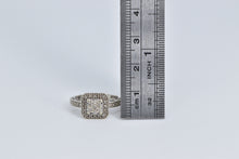 Load image into Gallery viewer, 10K Squared Diamond Cluster Halo Promise Ring White Gold