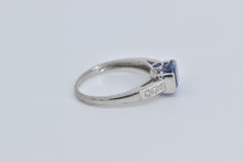 Load image into Gallery viewer, 10K Cushion Synthetic Tanzanite Diamond Statement Ring White Gold