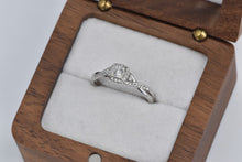 Load image into Gallery viewer, 10K Diamond Halo Twist Band Promise Engagement Ring White Gold